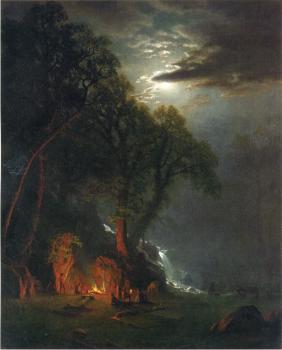 Albert Bierstadt : Campfire Site Yosemite